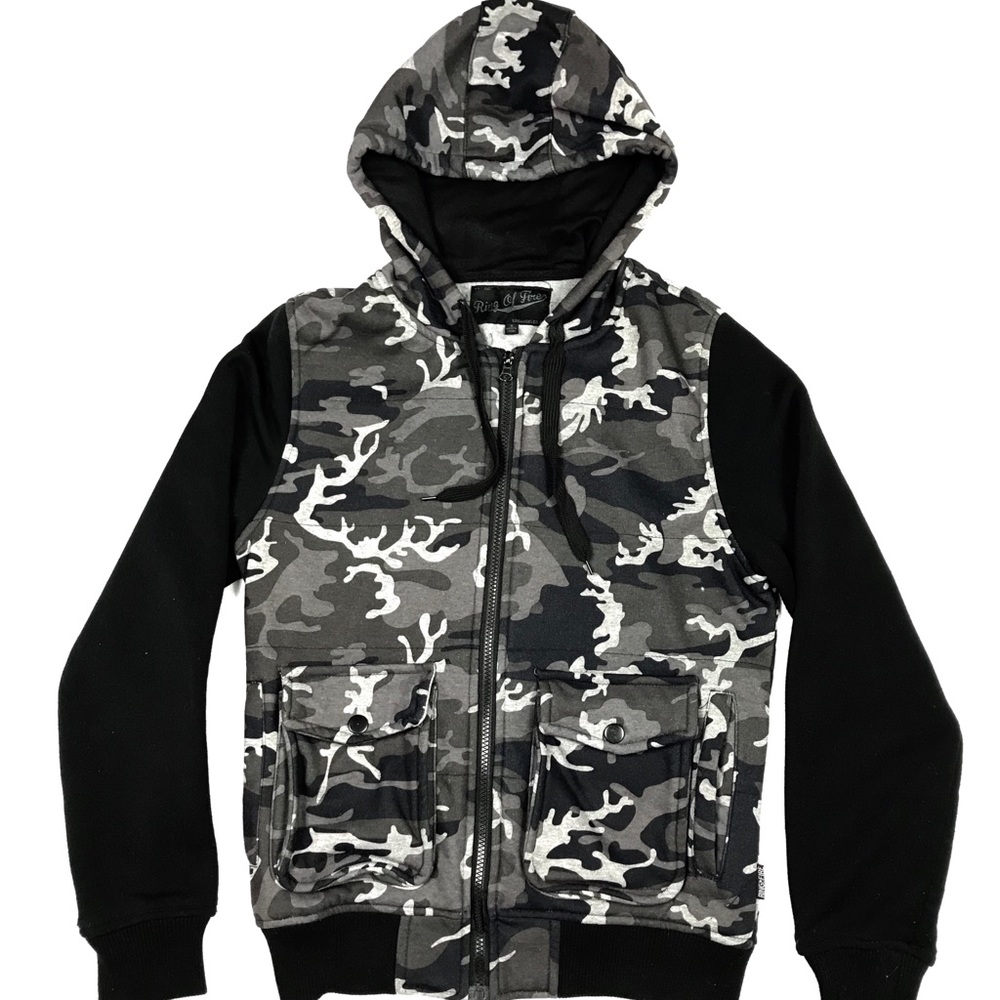 Ring Of Fire Black Camo Hoodie